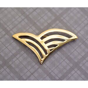 Vintage Abstract Curves Gold Tone Brooch by Monet - G26